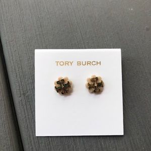 Tory Burch logo flower stud earrings